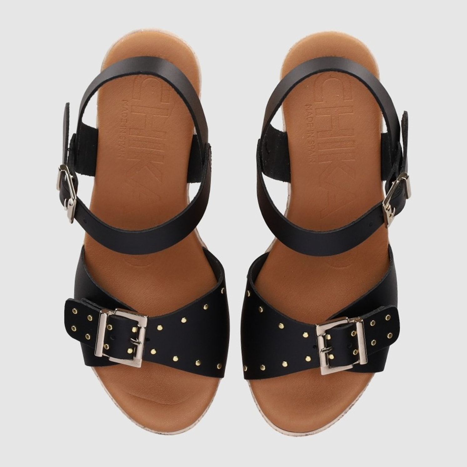 Sandalias de Piel - Negro - Tacón: 6 cm