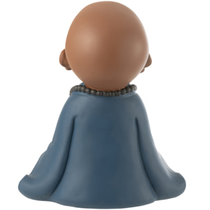 J-Line figurine Moine Zen - polyrésine - bleu - large
