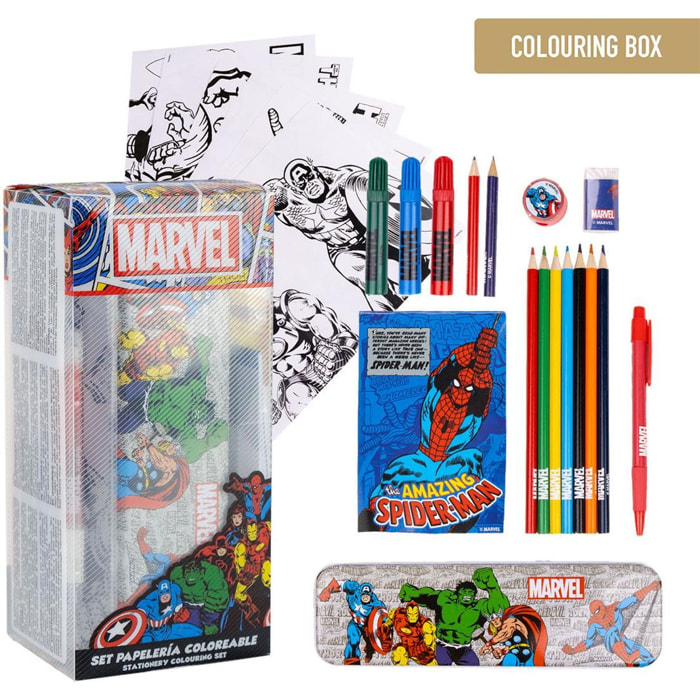Set Papelería Coloreable Marvel