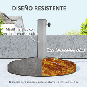 Base para Sombrilla Redonda Soporte para Parasol Pie para Sombrilla Relleno de Cemento Peso 12 kg para Jardín Terraza Bronce