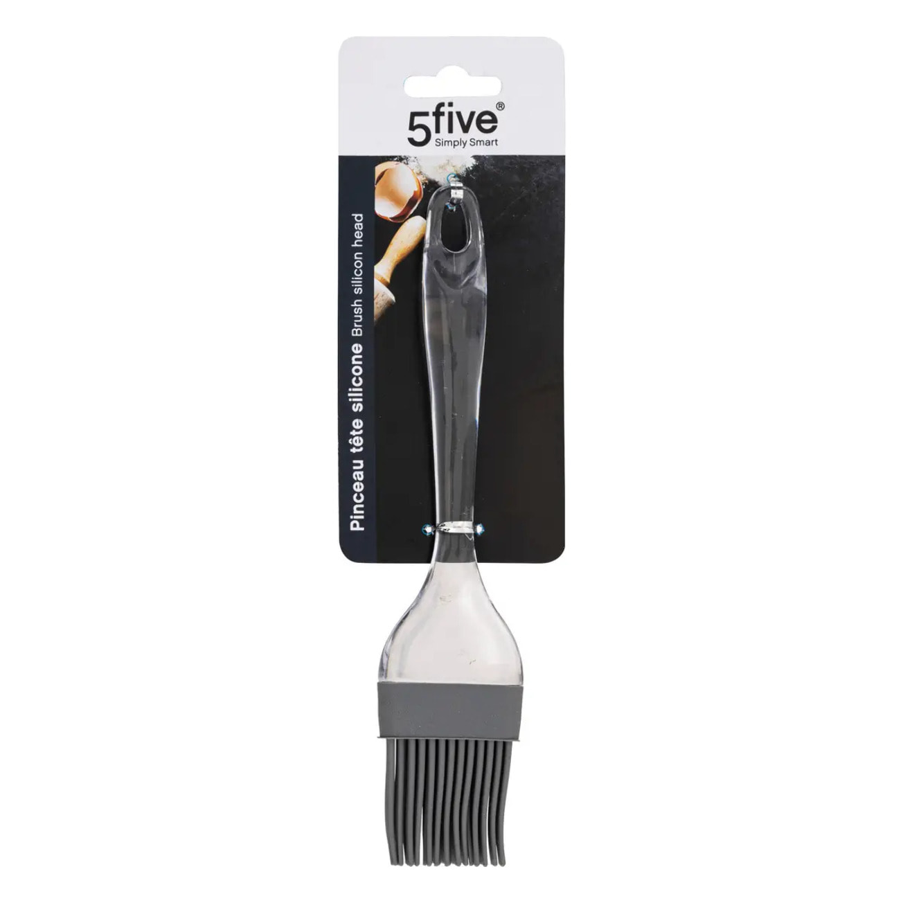 Pinceau en siliconne transparent et gris