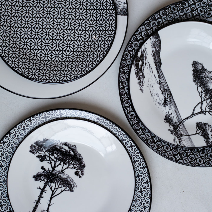 Lot de 6 grandes assiettes, VILLA LES PINS