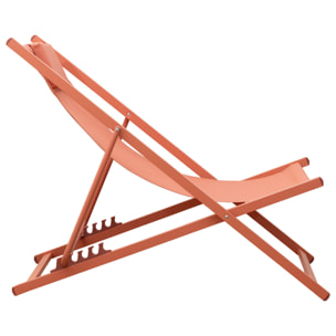 Lot de 2 chiliennes CYPRUS - textilène terracotta/structure terracotta