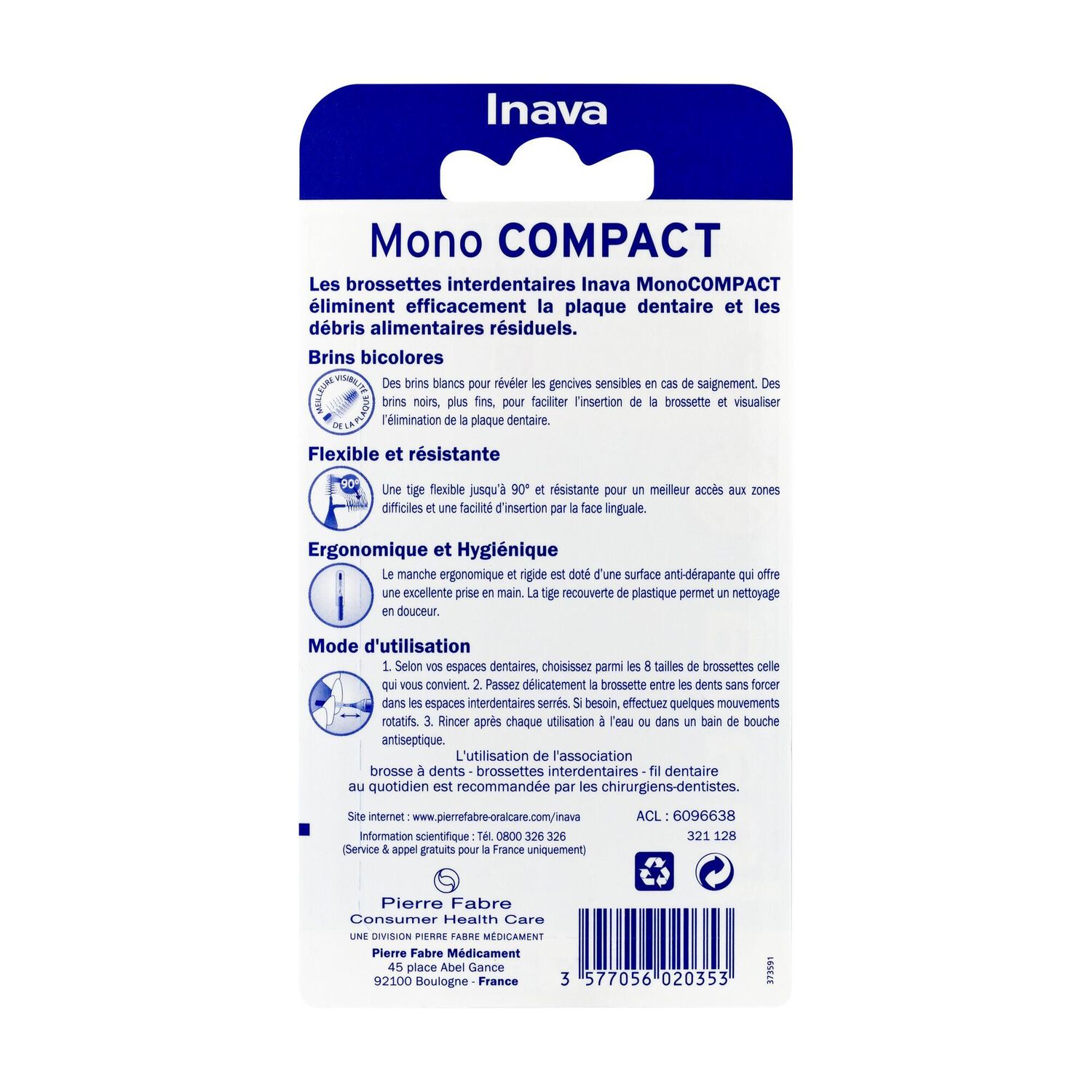 Inava MonoCompact - Brossette Interdentaire Rouge (ISO 4)