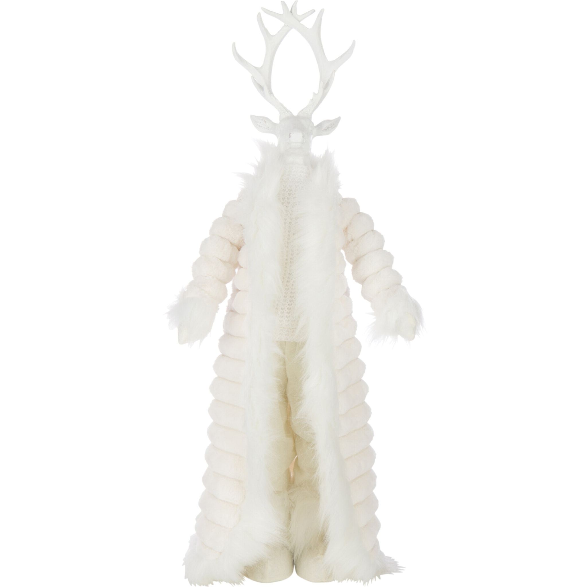 J-Line figurine Cerf Manteau - polyrésine - blanc - large