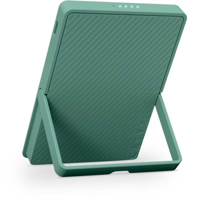 Batterie nomade CASYX 5000 mAh Qi2 MagSafe avec bequille vert