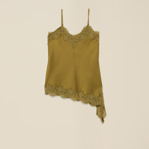 Oltre - Top lingerie asimmetrico - Verde