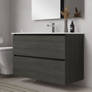 Conjunto mueble de baño SEA Alday, 100cm, Carbon