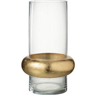 J-Line Vase Cylindrique Avec Bague En Bas Verre Transparent Large