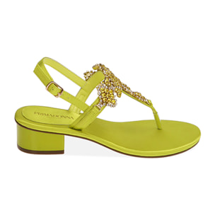 Sandali infradito cedro in raso, tacco 3,5 cm