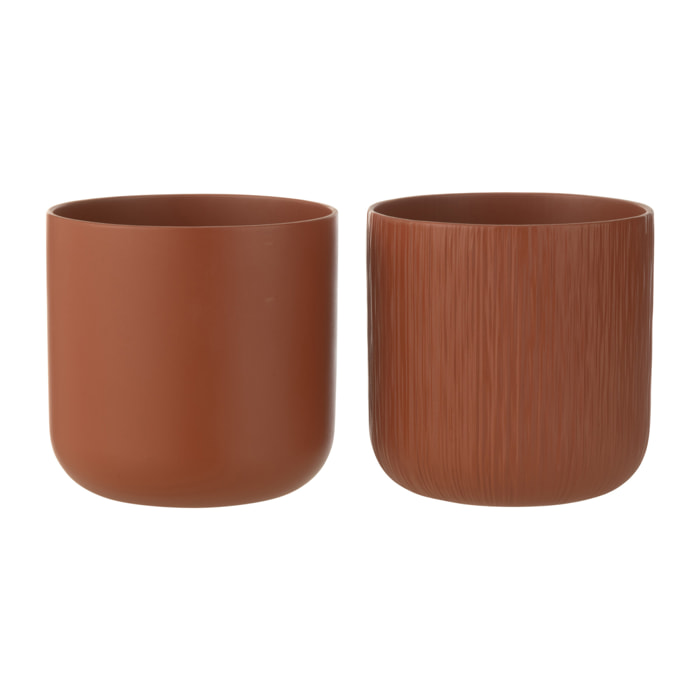 J-Line cache-pot Gen - céramique - brun - extra large - 2 pièces - Ø 20.5 cm