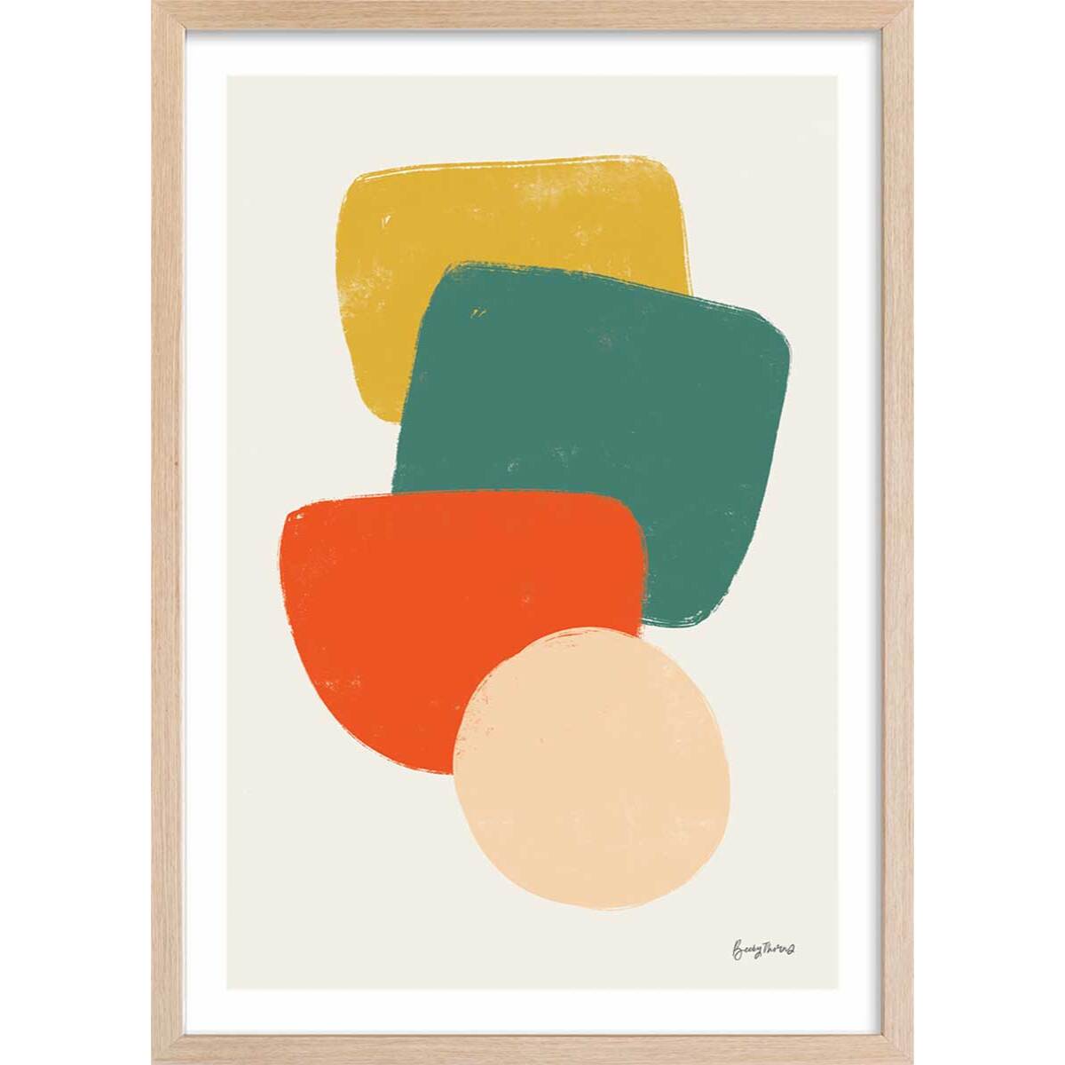 Affiche Palette couleur primaire Affiche + cadre en bois - Chêne