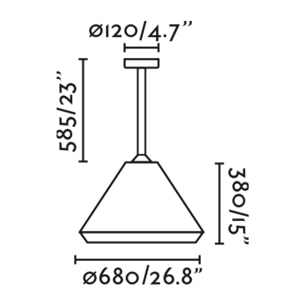 SAIGON OUT W70 M Suspension fixe brun