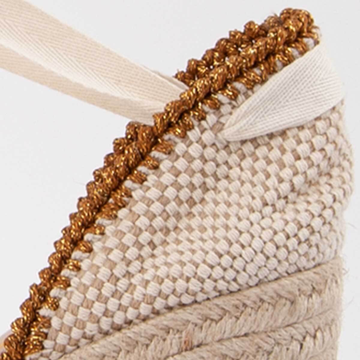 Alpargata De Cuña - Beige - Altura: 8 Cm