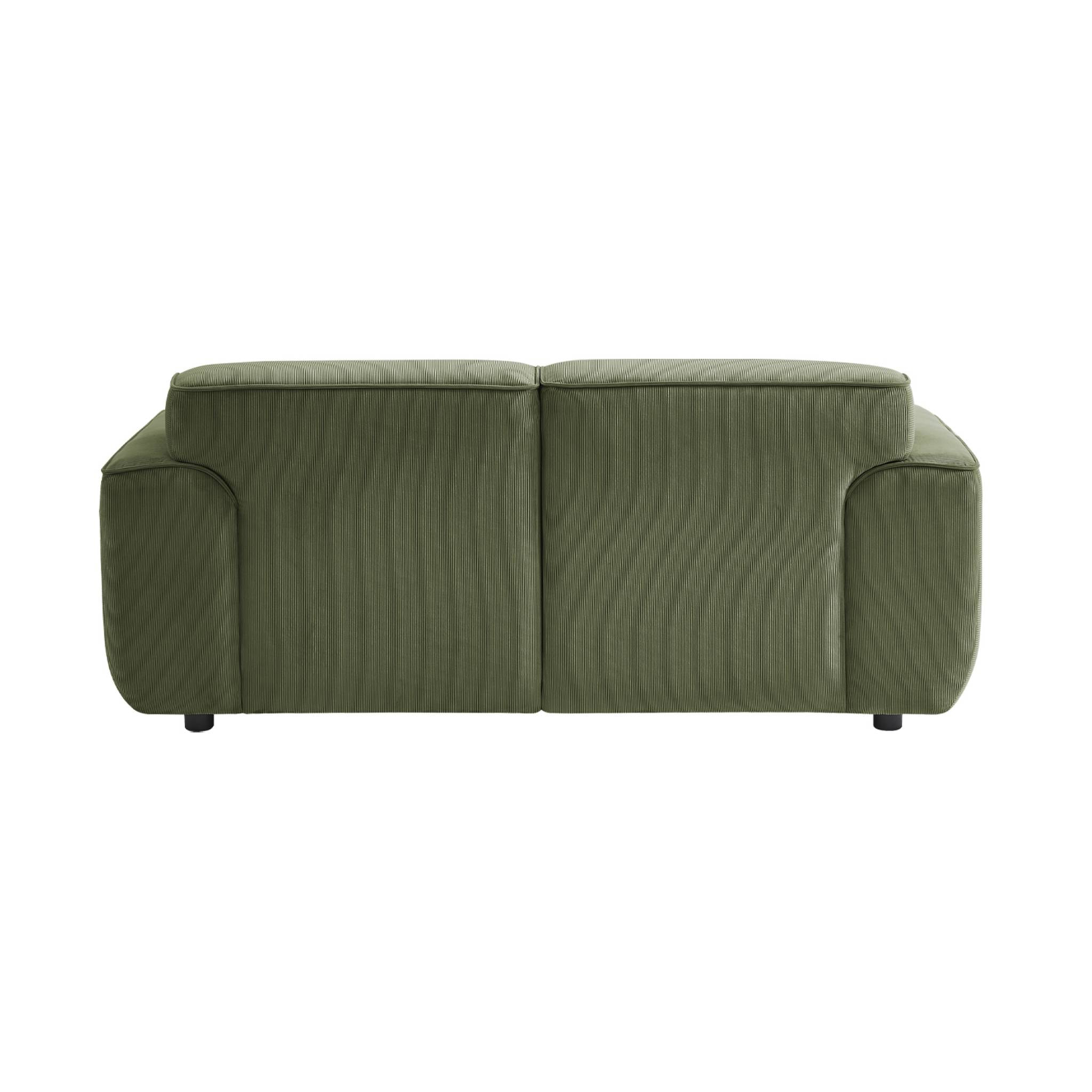 Canapé Wallas. 2 places. tissu velours côtelé vert L 180 x P 98 x H 73cm
