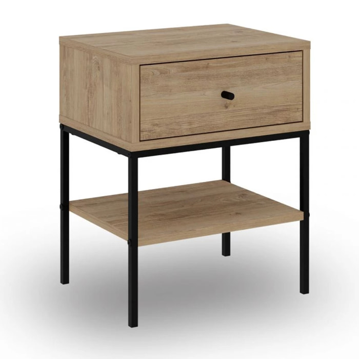 Mesita de noche Svala Roble Negro