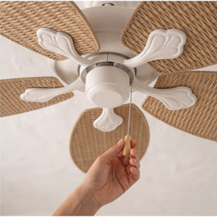 Forlight Ventilador IP23 Phuket Blanco antiguo Marrón