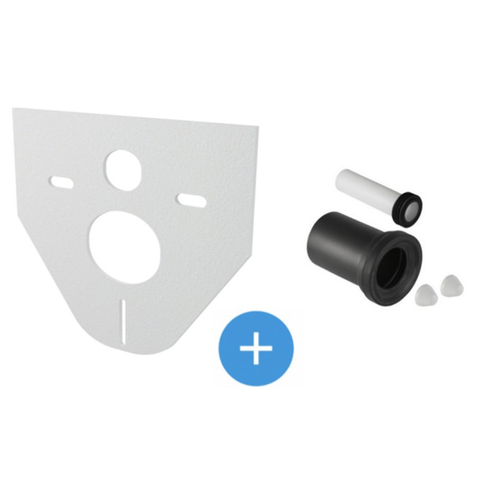 Set jeu de manchettes pour cuvette suspendue + isolation phonique Alca pour WC et bidets suspendus (152.426.46.1-SET)