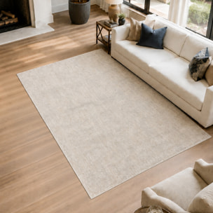 Tapis kilim faux uni, tissage authentique, design épuré, DOUCA