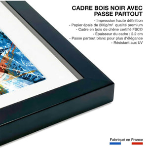 Affiche illustration graffiti london Affiche sous cadre noir