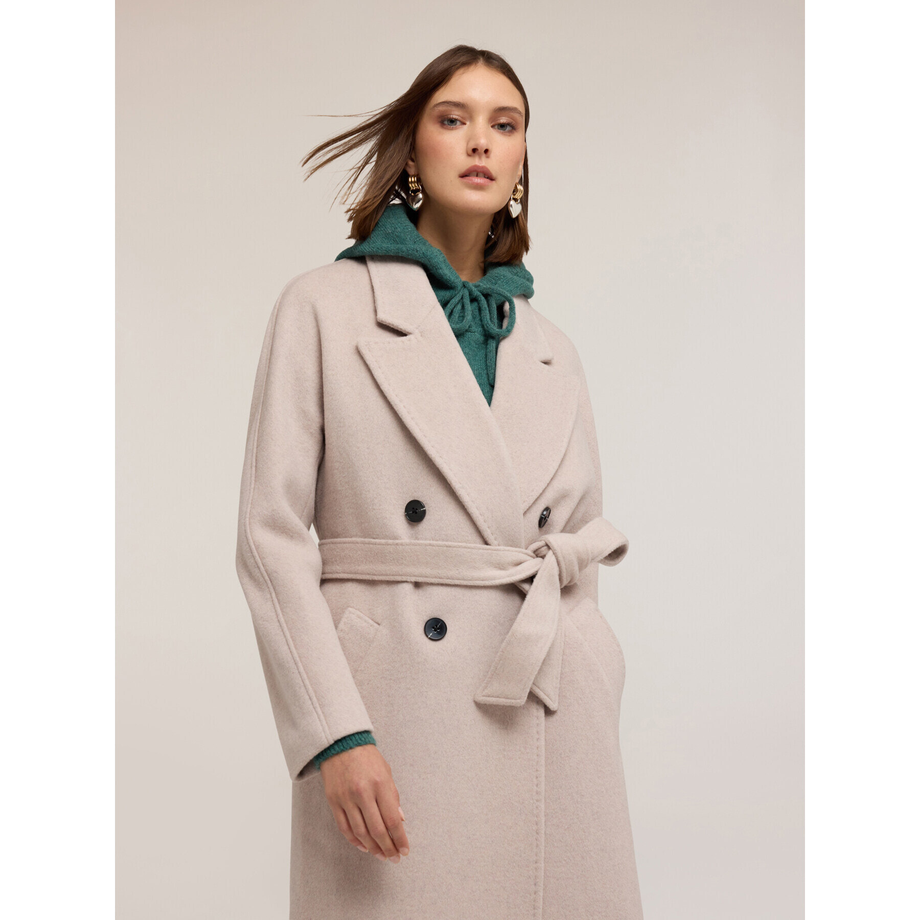 Motivi - Cappotto doppiopetto in drap misto lana - Bianco