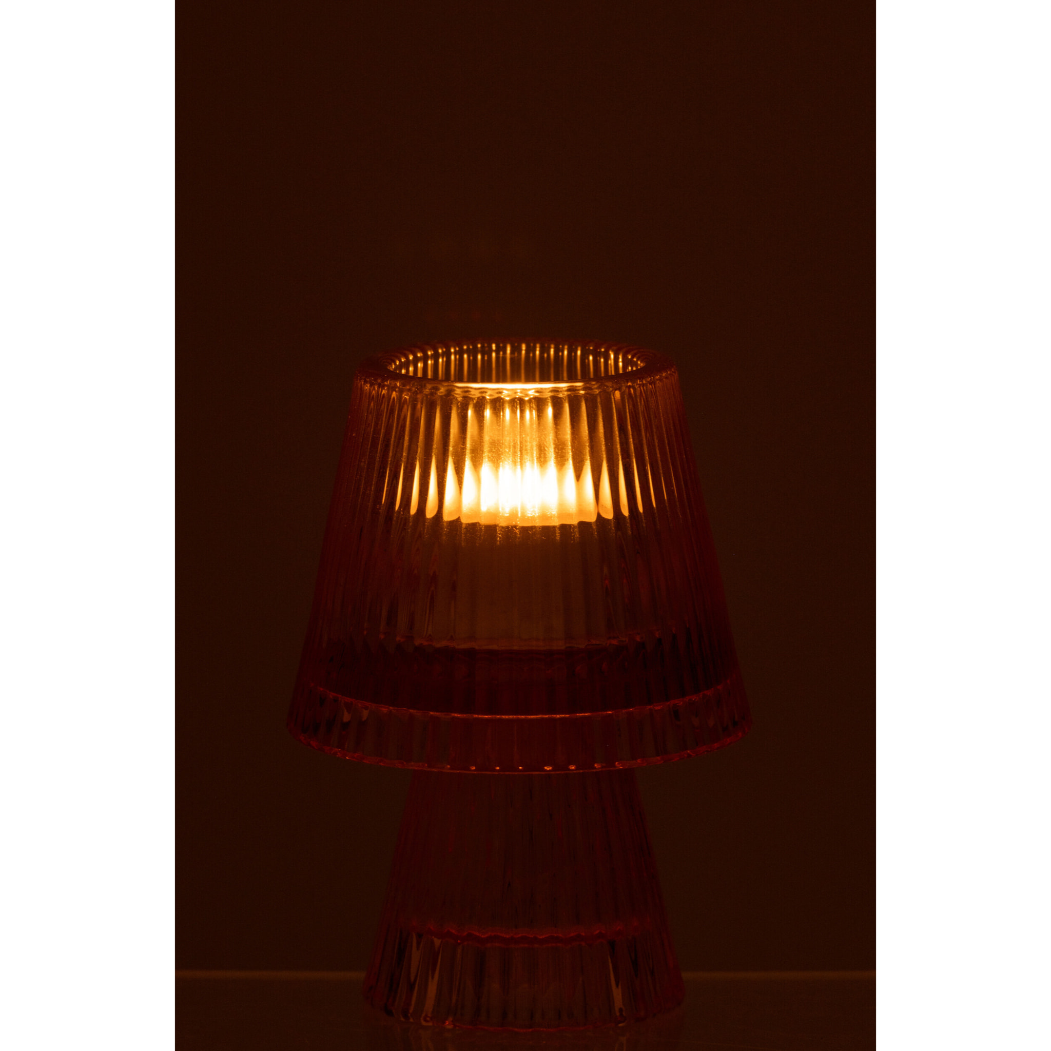 J-Line bougeoir Chapeau - verre - orange