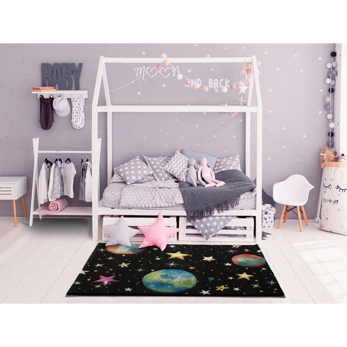 Alfombra Infantil Toys Negro, 120x170 cm