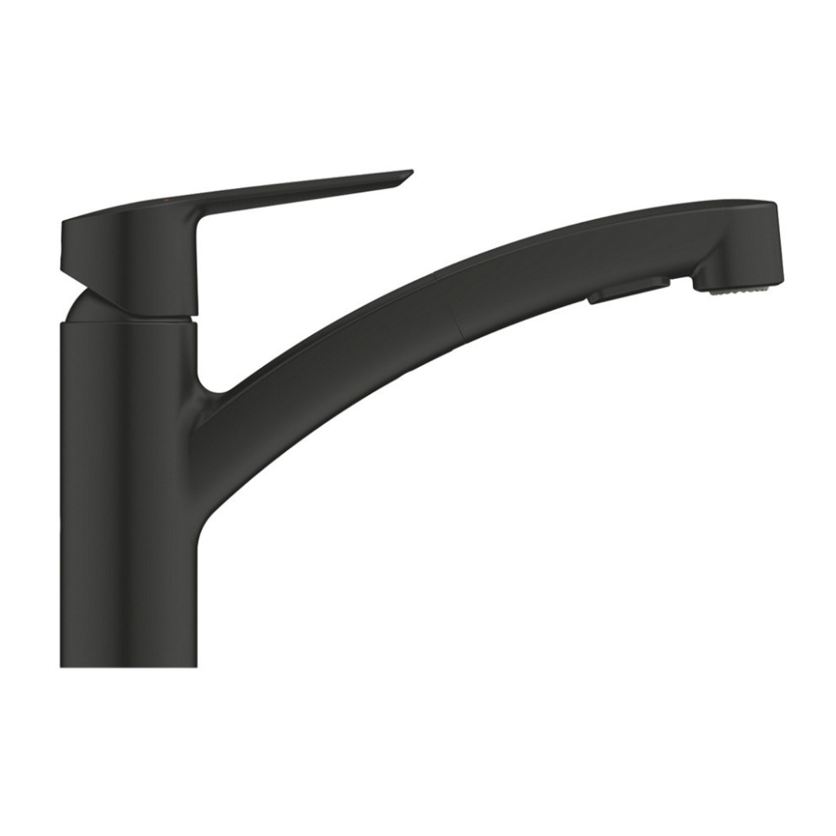 Evier avec égouttoir en granite à encastrer + mitigeur Grohe monocommande avec douchette 2 jets, noir mat (SATSINKGE3B-SET)