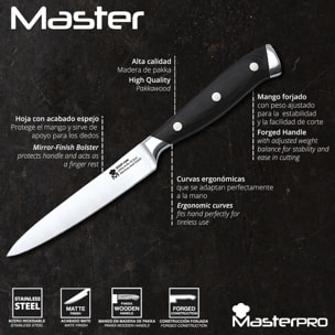 Cuchillo verdulero 12.5cm acero inoxidable master