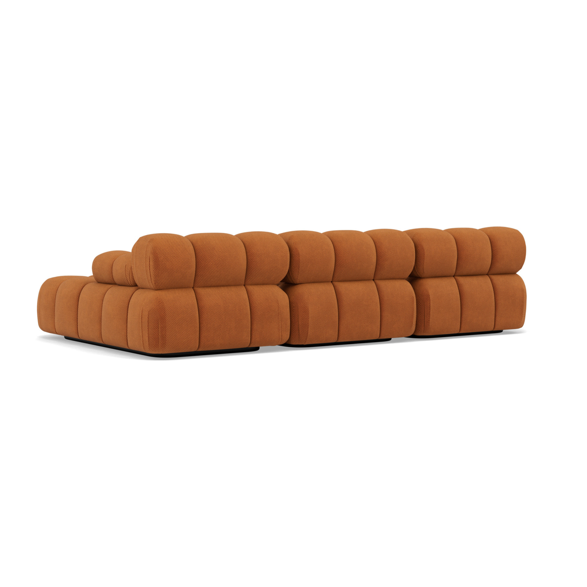 Ruby - canapé modulable d'angle droit 4 places en velours texturé - Terracotta
