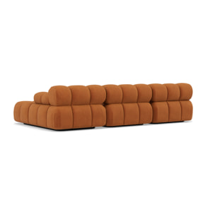 Ruby - canapé modulable d'angle droit 4 places en velours texturé - Terracotta