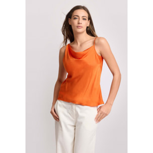 Kocca - Top con scollo drapé Donna, Tinta unita, Scollo ampio