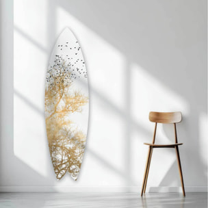 Planche de surf décorative blanche et dorée Tableau alu Dibond