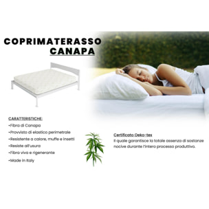 COPRIMATERASSO CANAPA MADE IN ITALY- SINGOLO