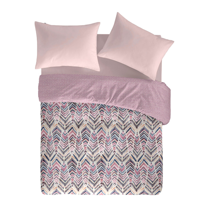 Housse de couette réversible en coton ZEYA - mauve - vendue seule