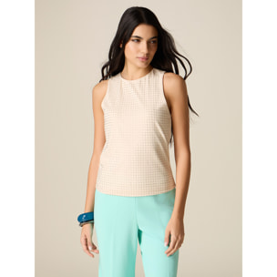 Oltre - Top de jersey con microcristales - Beige