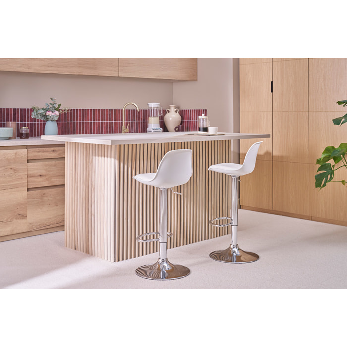 Tabourets de bar design blancs (lot de 2) STEEVY