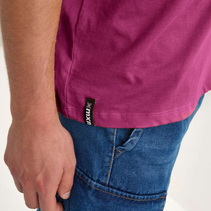 Camiseta MUNICH ollie streetwear hombre de algodón orgánico fucsia