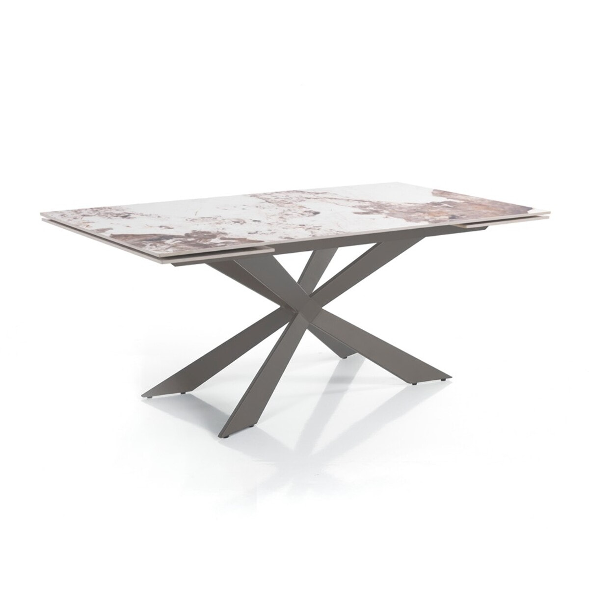 Tomasucci Table extensible MELVIN EVO 120 ONICE MARBLE - PLATINE