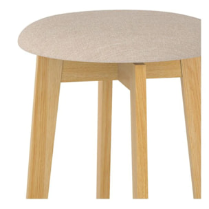 Lot de 2 tabourets pour îlot central 66 cm en tissu beige - Vahina