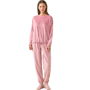 Completo donna ciniglia felpata - soft touch articolo cuori. Noidinotte