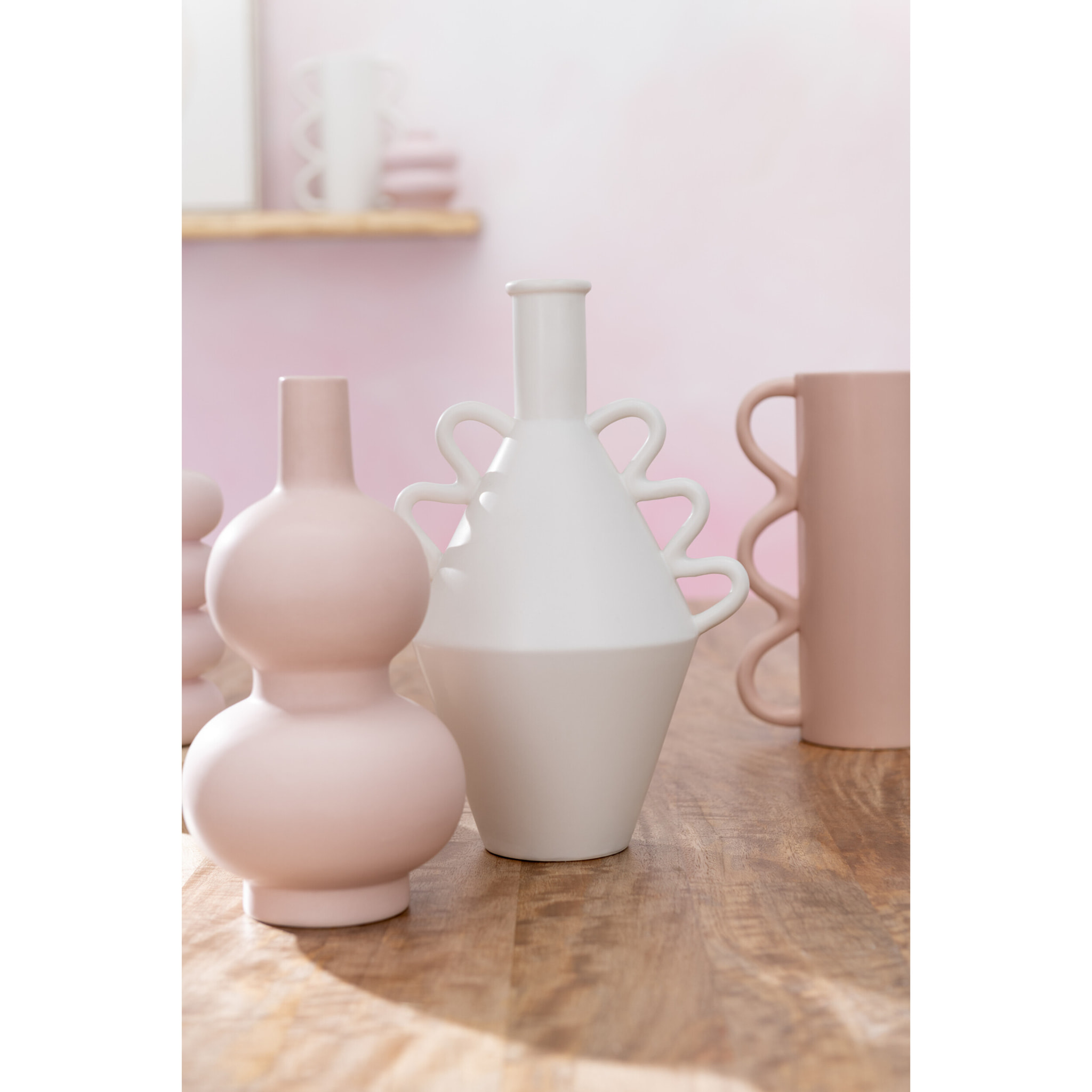 J-Line vase Vague Anse Dolomie - poterie - rose - small