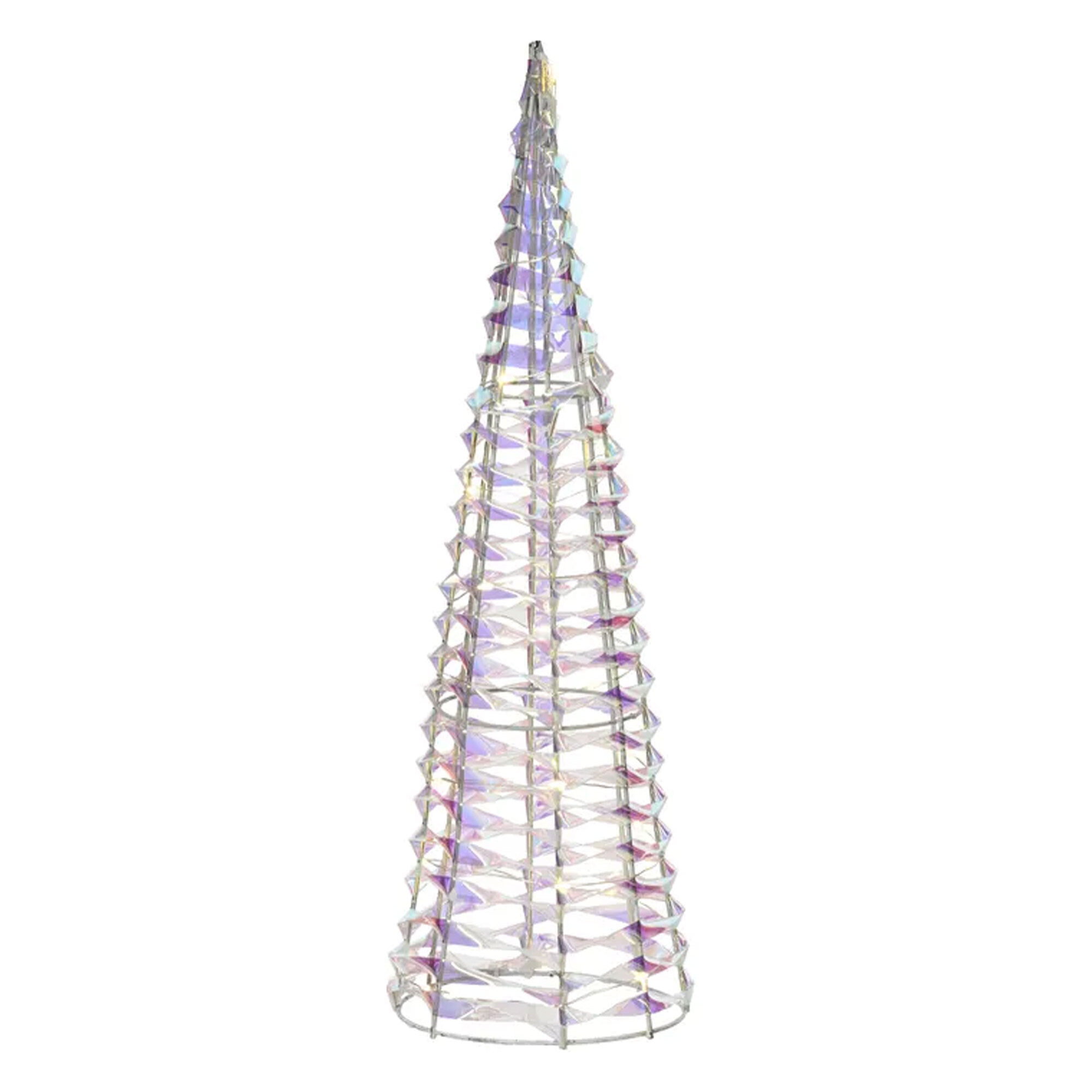 árbol decorativo navideño con 80 micro led de diseño retorcido h.80cm