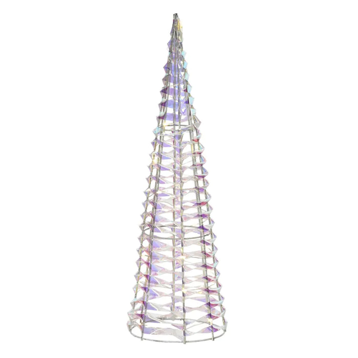 árbol decorativo navideño con 80 micro led de diseño retorcido h.80cm