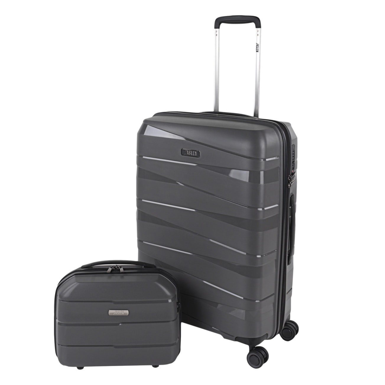 Juego De Maletas Rígidas Pp Jaslen Stuttgart Marron Metalizado