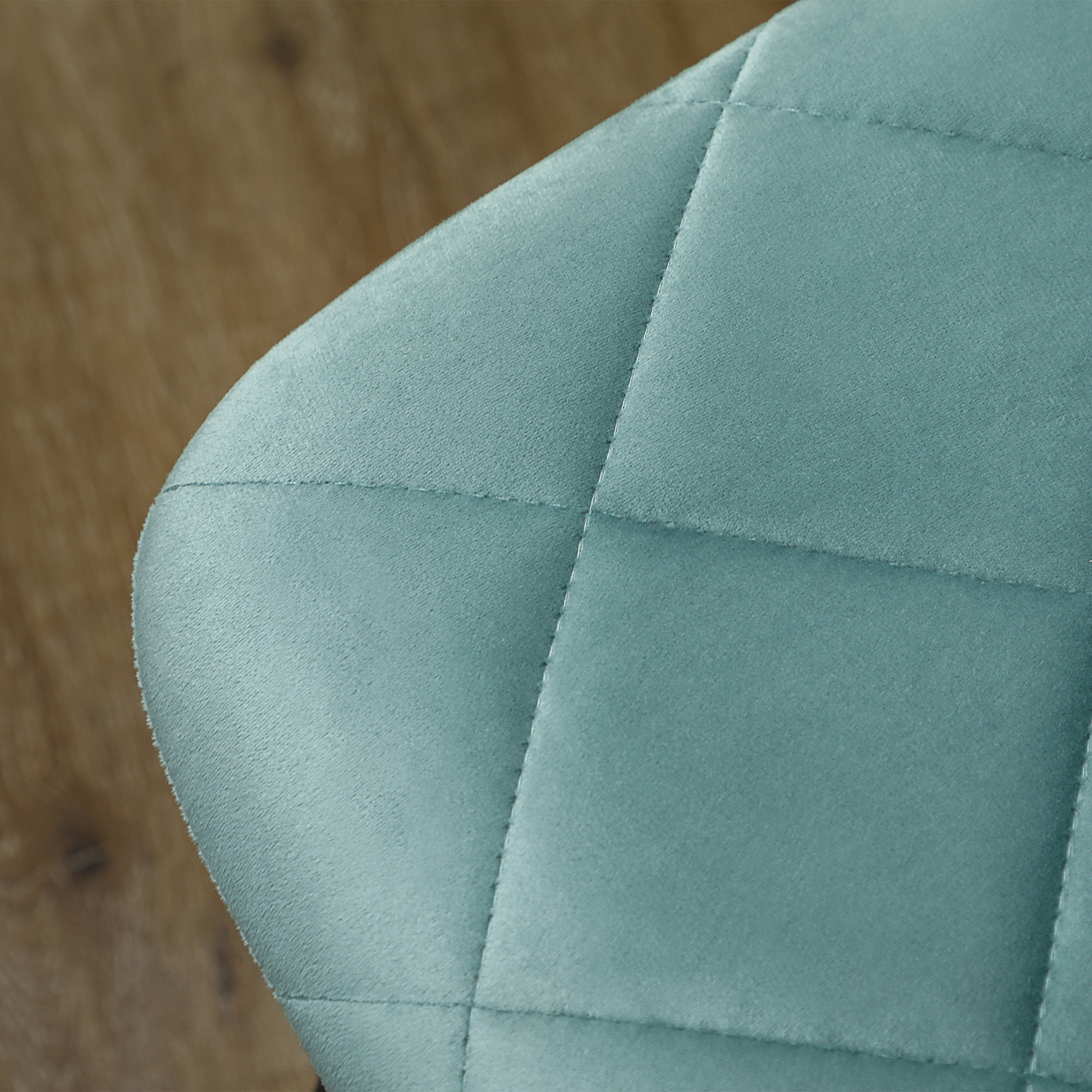 Lot de 4 chaises velours - chaises de salle à manger design Chesterfield - vert d'eau