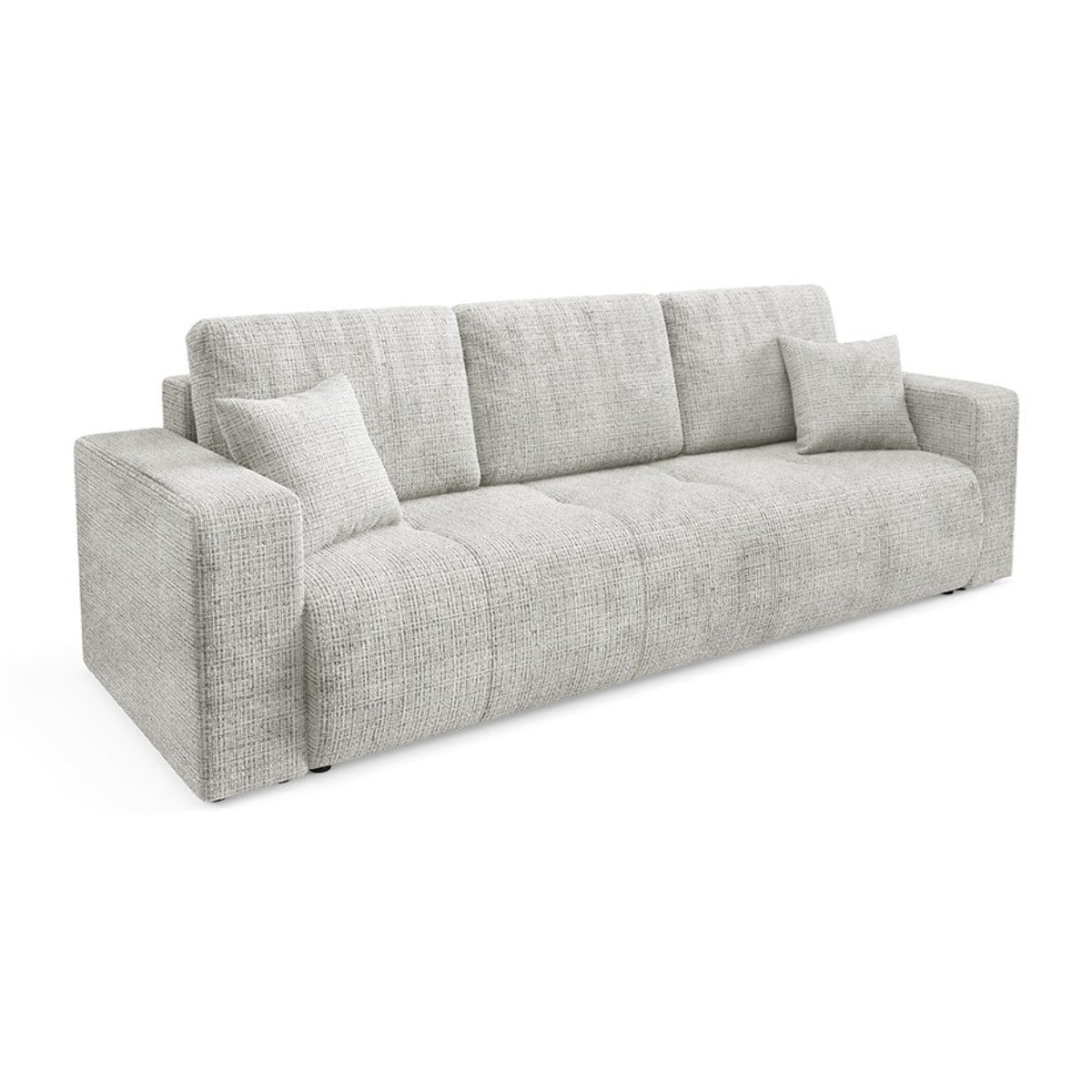 AURORE - Canapé 3 places en tissu texturé gris