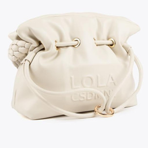 Borsa a tracolla con manico effetto pelle intrecciata