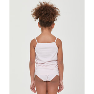 Canotta girocollo a spalla stretta bimba in cotone organico