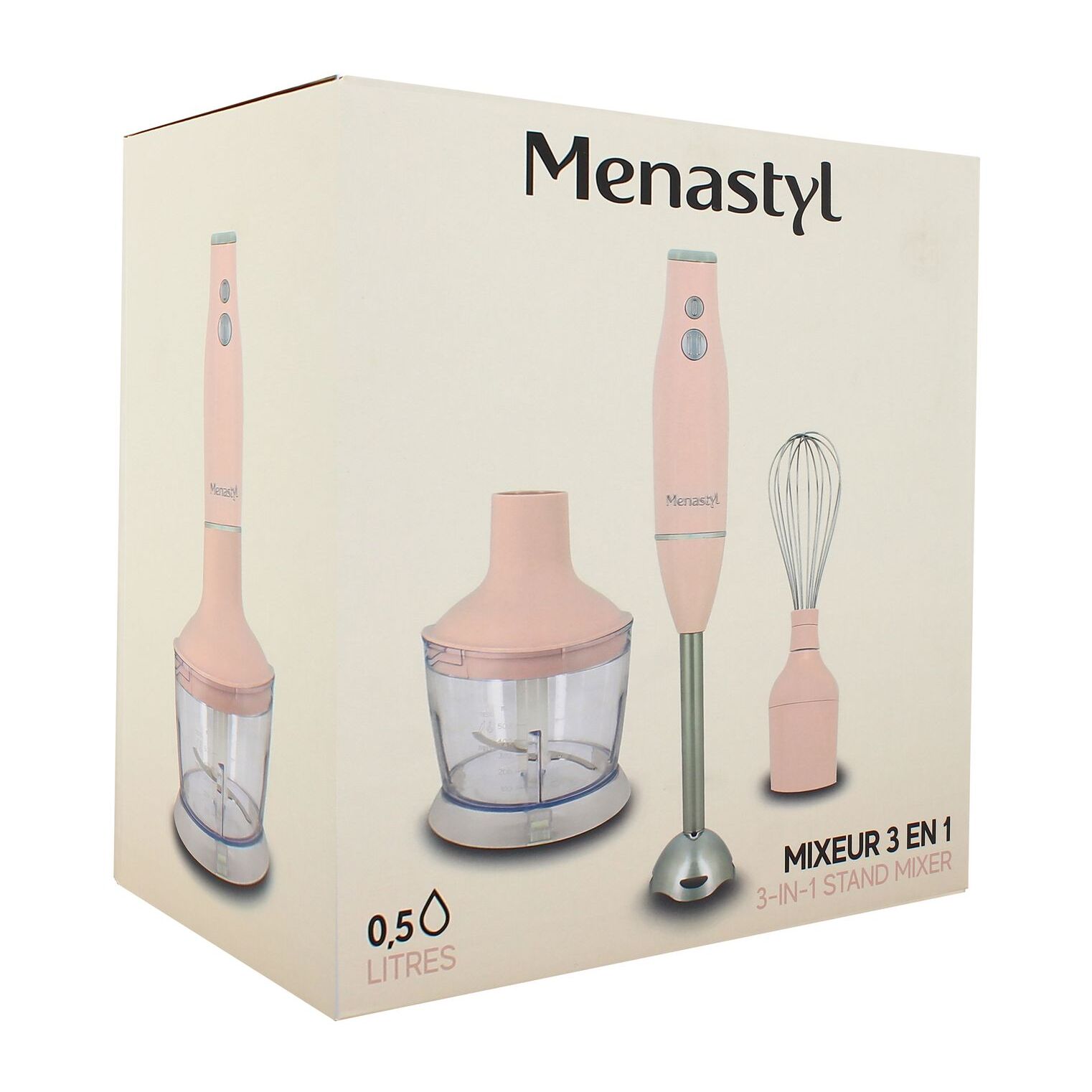 Mixeur multifonction 3 en 1 rose RETRO